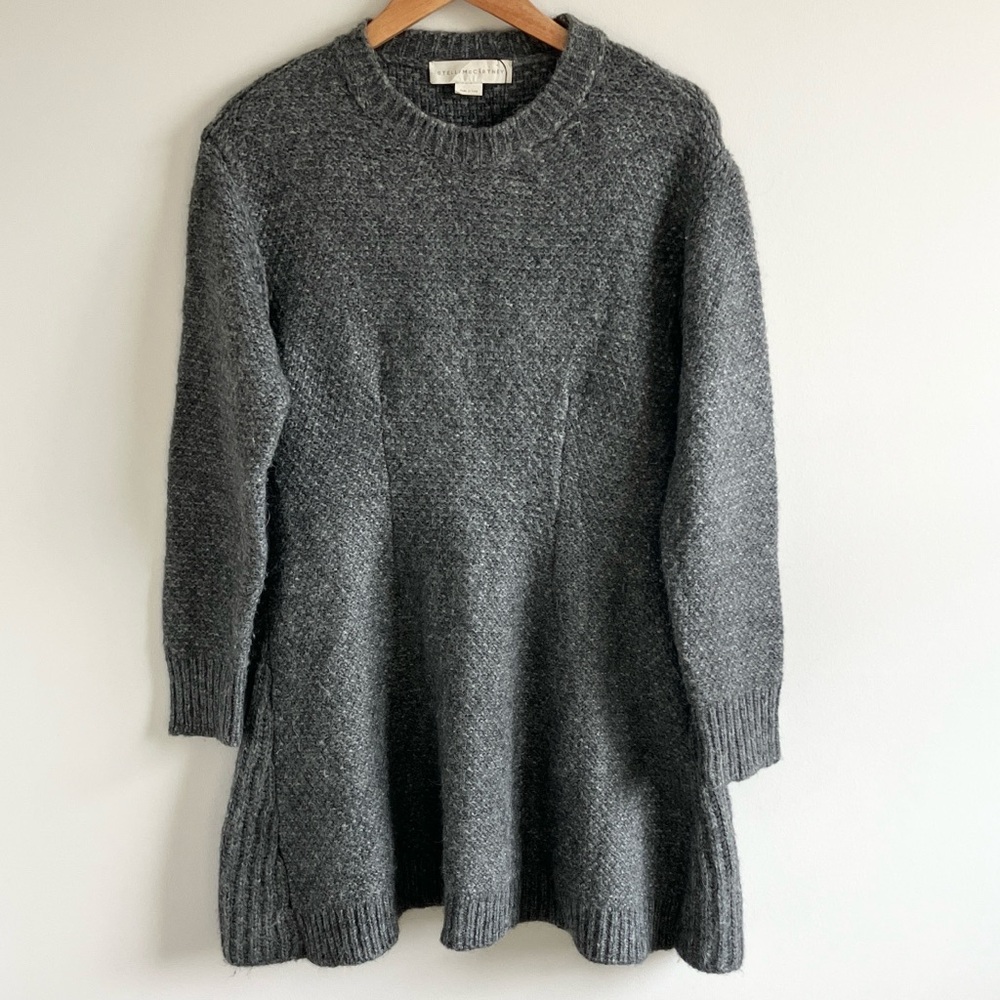 Stella McCartney Charcoal Long Sleeve wool knot Dress size 40 luxurious